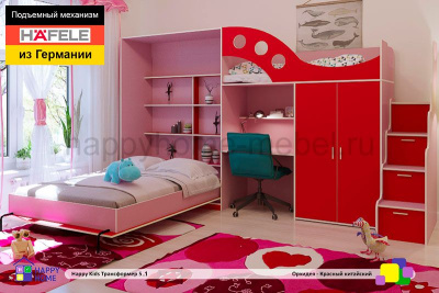 ШКАФ-КРОВАТЬ И ДВУХЪЯРУСНАЯ КРОВАТЬ-ЧЕРДАК С РАБОЧИМ МЕСТОМ ТРАНСФОРМЕР 5.1