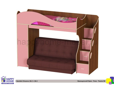 ДВУХЪЯРУСНАЯ КРОВАТЬ С ДИВАНОМ BAMBINI DIVANNO 28 TEMPO