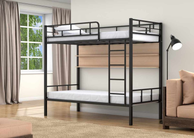 ДВУХЪЯРУСНАЯ МЕТАЛЛИЧЕСКАЯ КРОВАТЬ ВАЛЕНСИЯ 190X90 С ПОЛКАМИ