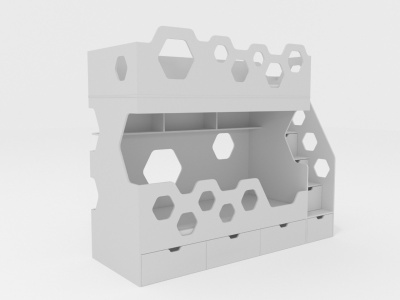 ДВУХЪЯРУСНАЯ КРОВАТЬ HAPPY HOME КРИСТАЛЛ-2 180х80 см