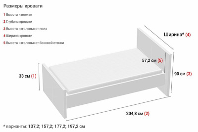 ДВУСПАЛЬНАЯ КРОВАТЬ GLOSS 03 (200Х160)