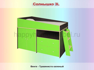 КРОВАТЬ-ЧЕРДАК РАДУГА СОЛНЫШКО 1L