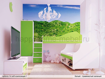 ДВУХЪЯРУСНАЯ КРОВАТЬ С ДИВАНОМ ОРБИТА 14 SOFT