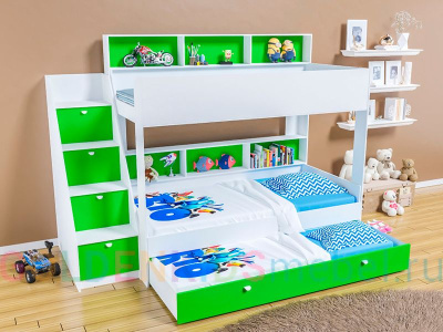 ДВУХЪЯРУСНАЯ КРОВАТЬ GOLDEN KIDS 10.1 (ТРИ СПАЛЬНЫХ МЕСТА)