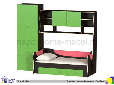 ДЕТСКАЯ СТЕНКА С РАЗДВИЖНОЙ КРОВАТЬЮ ТРИУМФ -3 (БАЗОВАЯ КОМПЛЕКТАЦИЯ)