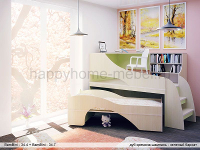 ПОДИУМНЫЙ КОМПЛЕКС BAMBINI 34.4 + КРОВАТЬ BAMBINI 34.7