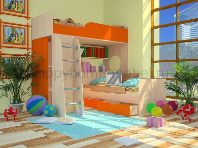 КРОВАТЬ-ЧЕРДАК ОРБИТА 11.1 + МАЛАЯ КРОВАТЬ