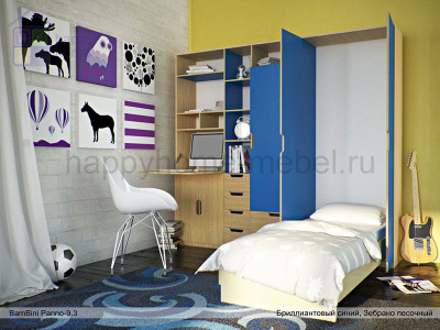 ШКАФ-СТЕЛЛАЖ BAMBINI PANNO 9.3 (С РАБОЧИМ МЕСТОМ И ОТКИДНОЙ КРОВАТЬЮ)