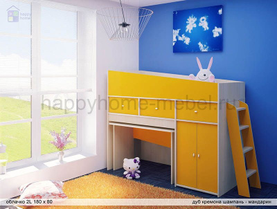 КРОВАТЬ-ЧЕРДАК РАДУГА ОБЛАЧКО 2L