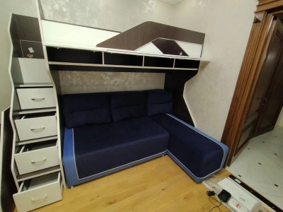 ДВУХЪЯРУСНАЯ КРОВАТЬ С УГЛОВЫМ ДИВАНОМ BAMBINI PANNO 16.13.1