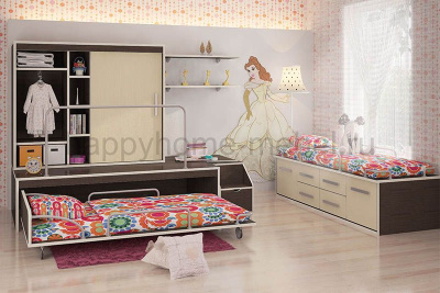 ПОДИУМНЫЙ КОМПЛЕКС FELICITA KIDS 2 + КОМОД-КРОВАТЬ 2.2 + ПОЛКА 3.7