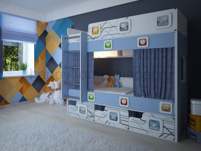 Двухъярусная кровать Felicita Trend M-2 для мальчиков от 3-х до 12 лет
