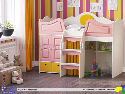 ДЕТСКАЯ КРОВАТЬ-ЧЕРДАК 160 Х 70 HAPPY KIDS ПРОВАНС 50