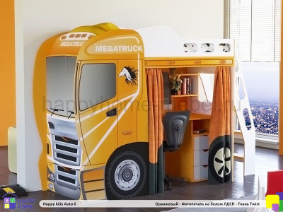 ЧЕРДАК С РАБОЧИМ МЕСТОМ - MEGATRUCK 180Х80 (HAPPY KIDS AUTO 6)