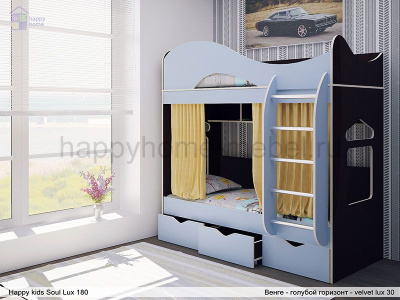 ДВУХЪЯРУСНАЯ КРОВАТЬ HAPPY KIDS SOUL LUX 180Х80 СМ