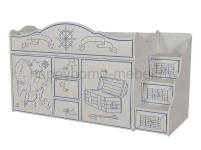 НИЗКАЯ КРОВАТЬ-ЧЕРДАК HAPPY KIDS OCEAN M35