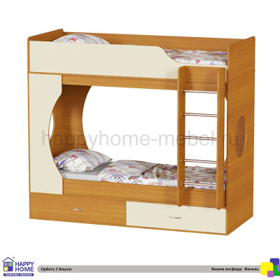 ДВУХЪЯРУСНАЯ КРОВАТЬ ОРБИТА 2 (КОРПУС - ВИШНЯ ОКСФОРД)