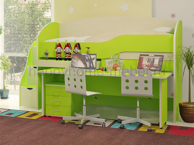 КРОВАТЬ-ЧЕРДАК BAMBINI 8С (C МОДУЛЯМИ BL+BSP+BT)