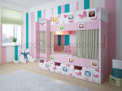 Двухъярусная кровать Felicita Trend D-2 для девочек от 3-х до 12 лет