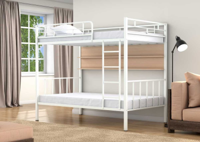 ДВУХЪЯРУСНАЯ МЕТАЛЛИЧЕСКАЯ КРОВАТЬ ВАЛЕНСИЯ 120 С ПОЛКАМИ