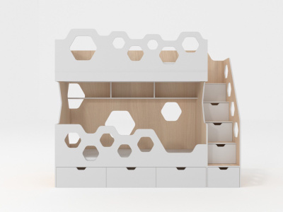 ДВУХЪЯРУСНАЯ КРОВАТЬ HAPPY HOME КРИСТАЛЛ-2 180х80 см