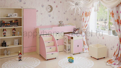 КРОВАТЬ-ЧЕРДАК BAMBINI 9 + ШКАФ BS1 + СТЕЛЛАЖ BST