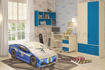 ДЕТСКАЯ КОМНАТА ОРБИТА 13 (КОМПОЗИЦИЯ 8) + КРОВАТЬ-МАШИНА ЛАМБОРДЖИНИ
