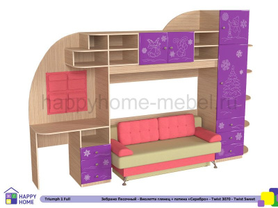 ДЕТСКАЯ СТЕНКА ТРИУМФ -1 (ПОЛНАЯ КОМПЛЕКТАЦИЯ, ФАСАДЫ МДФ)