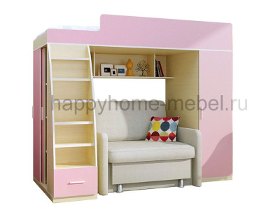 КРОВАТЬ-ЧЕРДАК С ДИВАНОМ BAMBINI 12.16.1