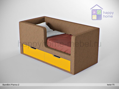 МЯГКАЯ ДЕТСКАЯ КРОВАТЬ BAMBINI PANNO 2 С ТУМБОЙ