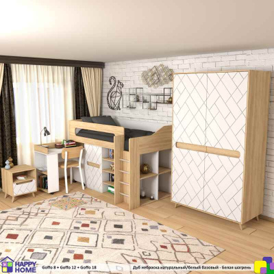 Низкая кровать-чердак Goffo 8 МДФ 180