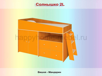 КРОВАТЬ-ЧЕРДАК РАДУГА СОЛНЫШКО 1L