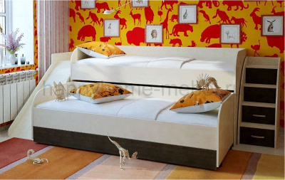 ДВУХЪЯРУСНАЯ КРОВАТЬ ОРБИТА 17 + ГОРКА