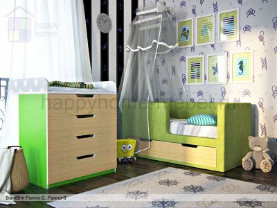 МЯГКАЯ ДЕТСКАЯ КРОВАТЬ BAMBINI PANNO 2 С ТУМБОЙ