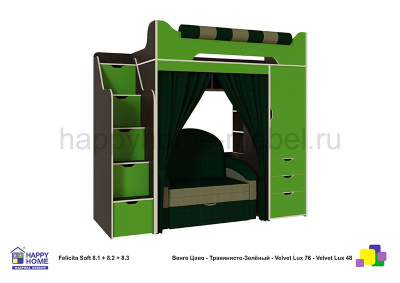 ДВУХЪЯРУСНАЯ КРОВАТЬ С ДИВАНОМ FELICITA SOFT 8