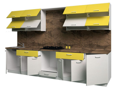 ГОТОВАЯ ПРЯМАЯ КУХНЯ СOLOR WOOD 7 3400 (ВЫБОР ЦВЕТА)