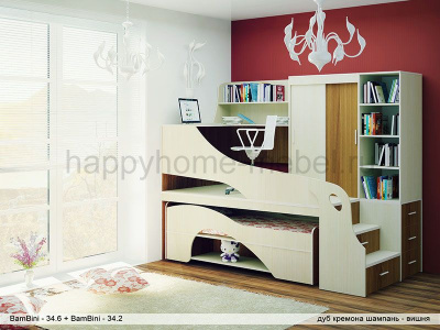 ПОДИУМНЫЙ КОМПЛЕКС BAMBINI 34.6 + КРОВАТЬ BAMBINI 34.2