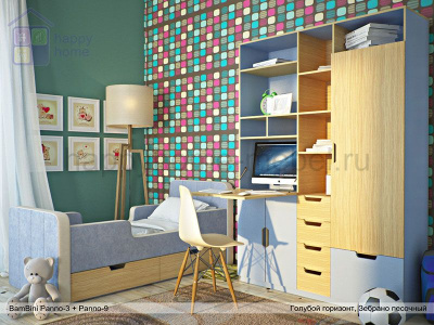 МЯГКАЯ ДЕТСКАЯ КРОВАТЬ BAMBINI PANNO 3 С ТУМБОЙ