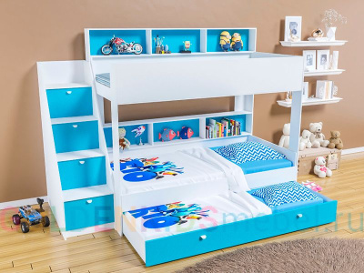 ДВУХЪЯРУСНАЯ КРОВАТЬ GOLDEN KIDS 10.1 (ТРИ СПАЛЬНЫХ МЕСТА)