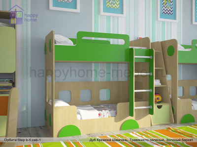 НИЗКАЯ ДВУХЪЯРУСНАЯ КРОВАТЬ ОРБИТА STEP B5 (АВТОБУС)