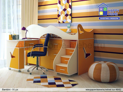 Низкая кровать-чердак BamBini 9 Lux 170