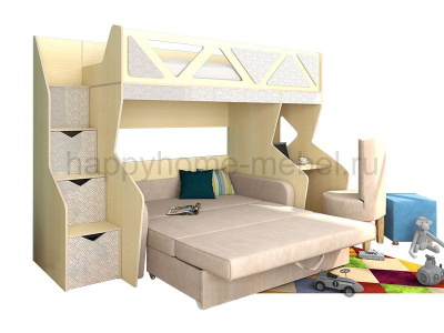 ДВУХЪЯРУСНАЯ КРОВАТЬ С ДИВАНОМ ВНИЗУ FELICITA SOFT 4 MDF ВЕСЬ НАБОР ИЛИ ПО ЧАСТЯМ