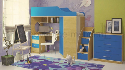 КРОВАТЬ-ЧЕРДАК ОРБИТА 7 + ЛЕСТНИЦА + КОМОД